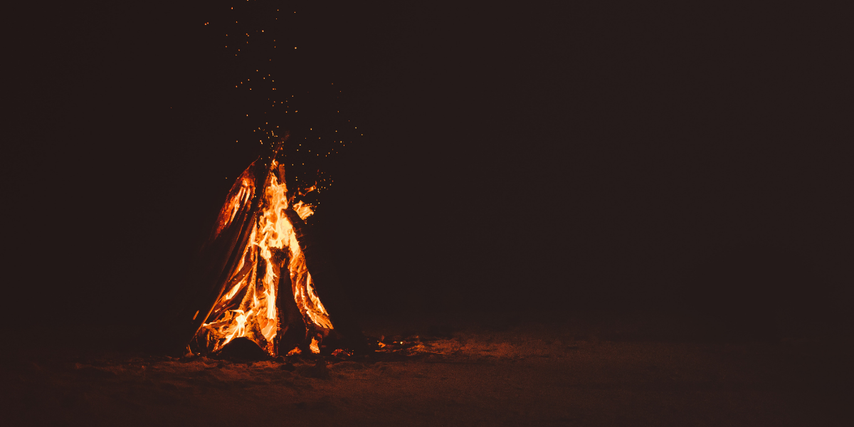 Image of bonfire at night
